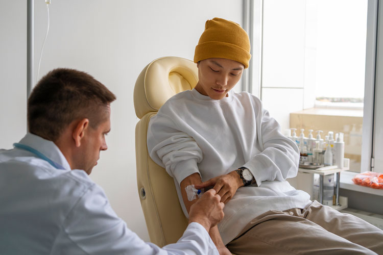 person getting iv treatment